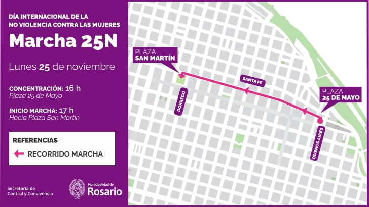 Marcha del 25N: habrá cortes y desvíos de tránsito en el centro rosarino