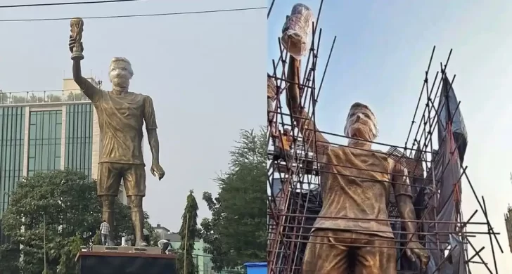 India inaugura la estatua de Messi más grande del mundo